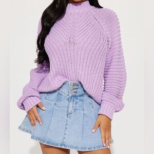Fashion Nova Women’s Mock Neck Pullover Sweater